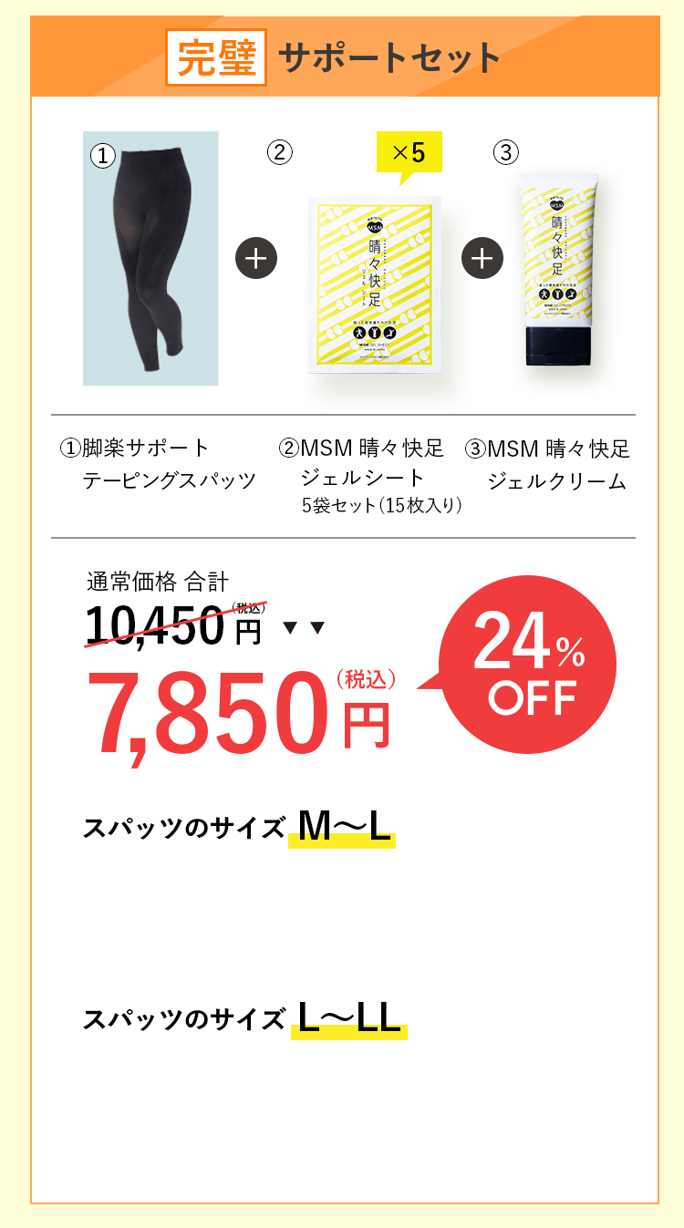 【完璧】サポートセット：24%OFF 7,850円(税込)