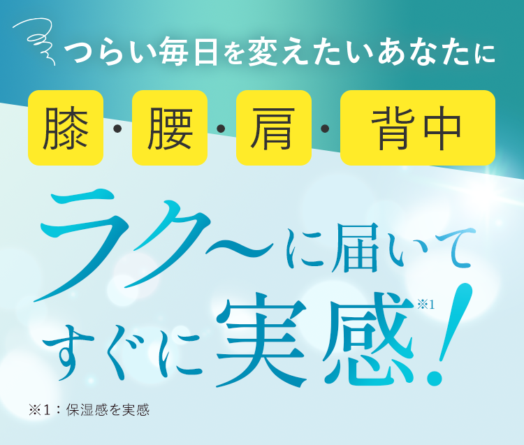 つらい毎日を変えたいあなたに 膝・腰・肩・背中 ラク〜に届いてすぐに実感！