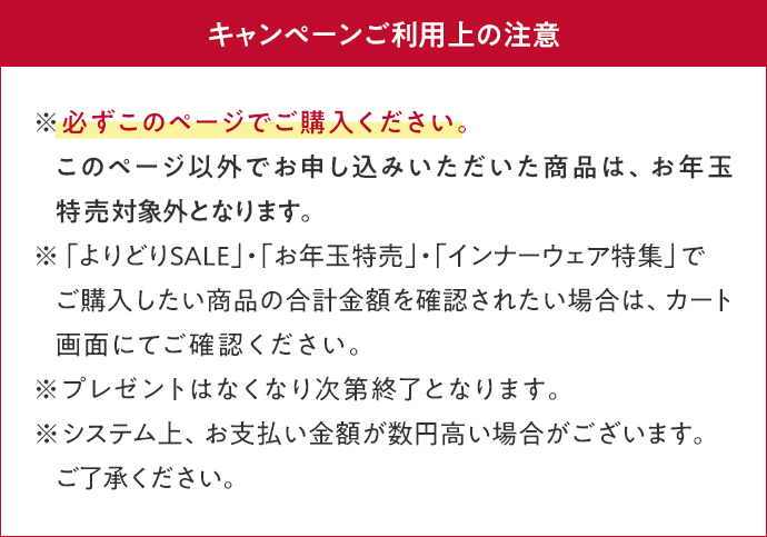 キャンペーンご利用上の注意